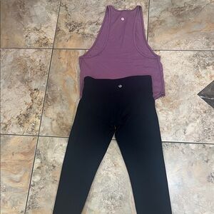lululemon athletica Black and Purple Leggings